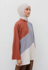 Zeera Patches Top (Brick Grey)