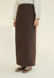 Izzy Twill Skirt (Dark Choco)