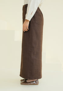 Izzy Twill Skirt (Dark Choco)