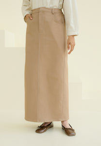 Izzy Twill Skirt (Brown)