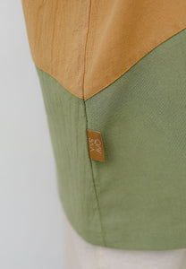 Zeera Patches Top (Mustard Green)