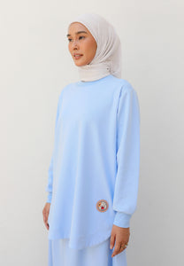 Zoe Curved T-Shirt (Baby Blue)