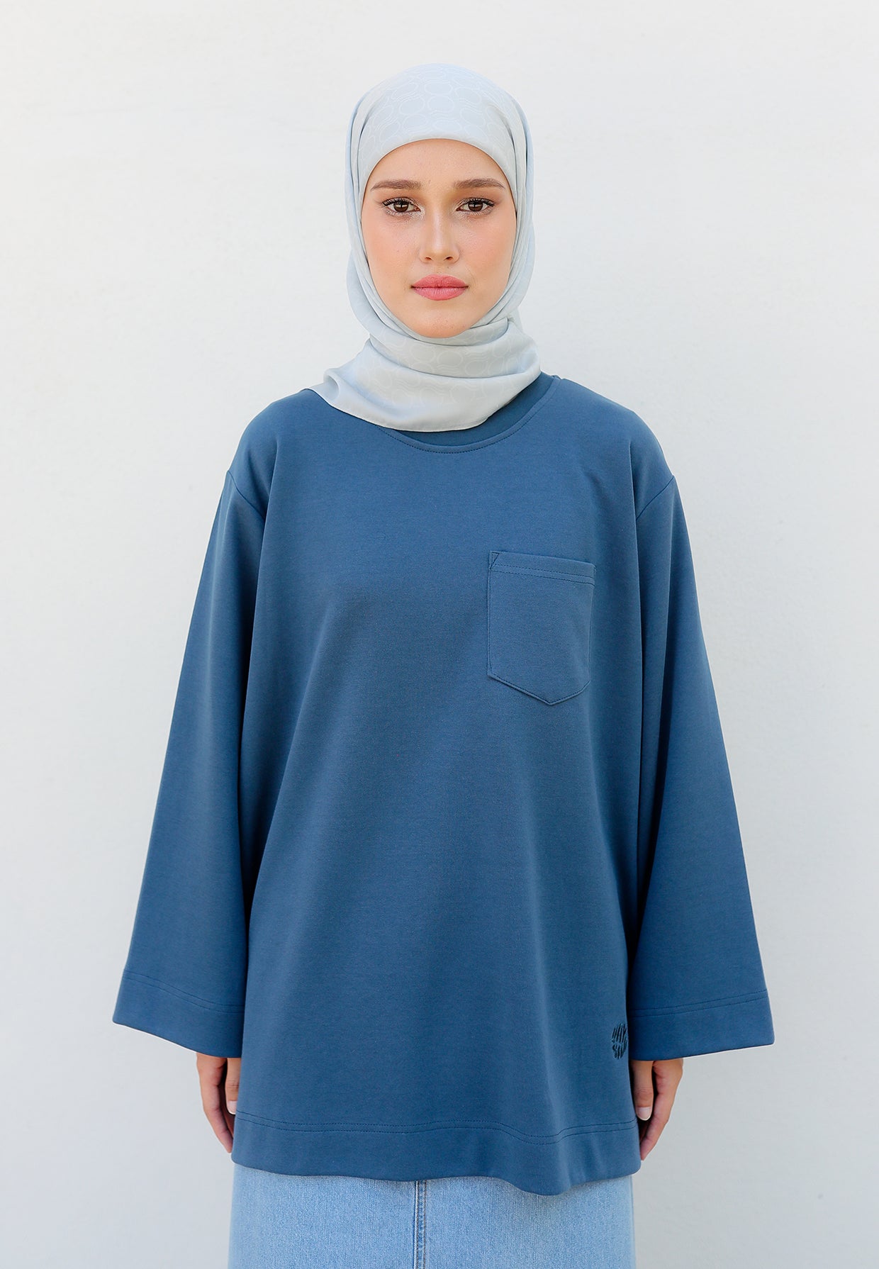 Zen Boxy T-Shirt (Steel Blue)