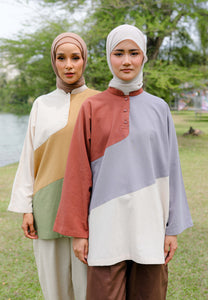 Zeera Patches Top (Brick Grey)