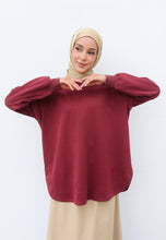 Load image into Gallery viewer, Zoe Curved T-Shirt (Maroon)