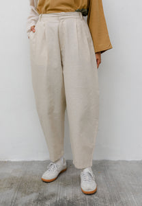 Malia Barrel Pants (Beige Cream)