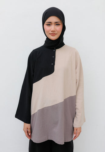 Zeera Patches Top (Black Nude)