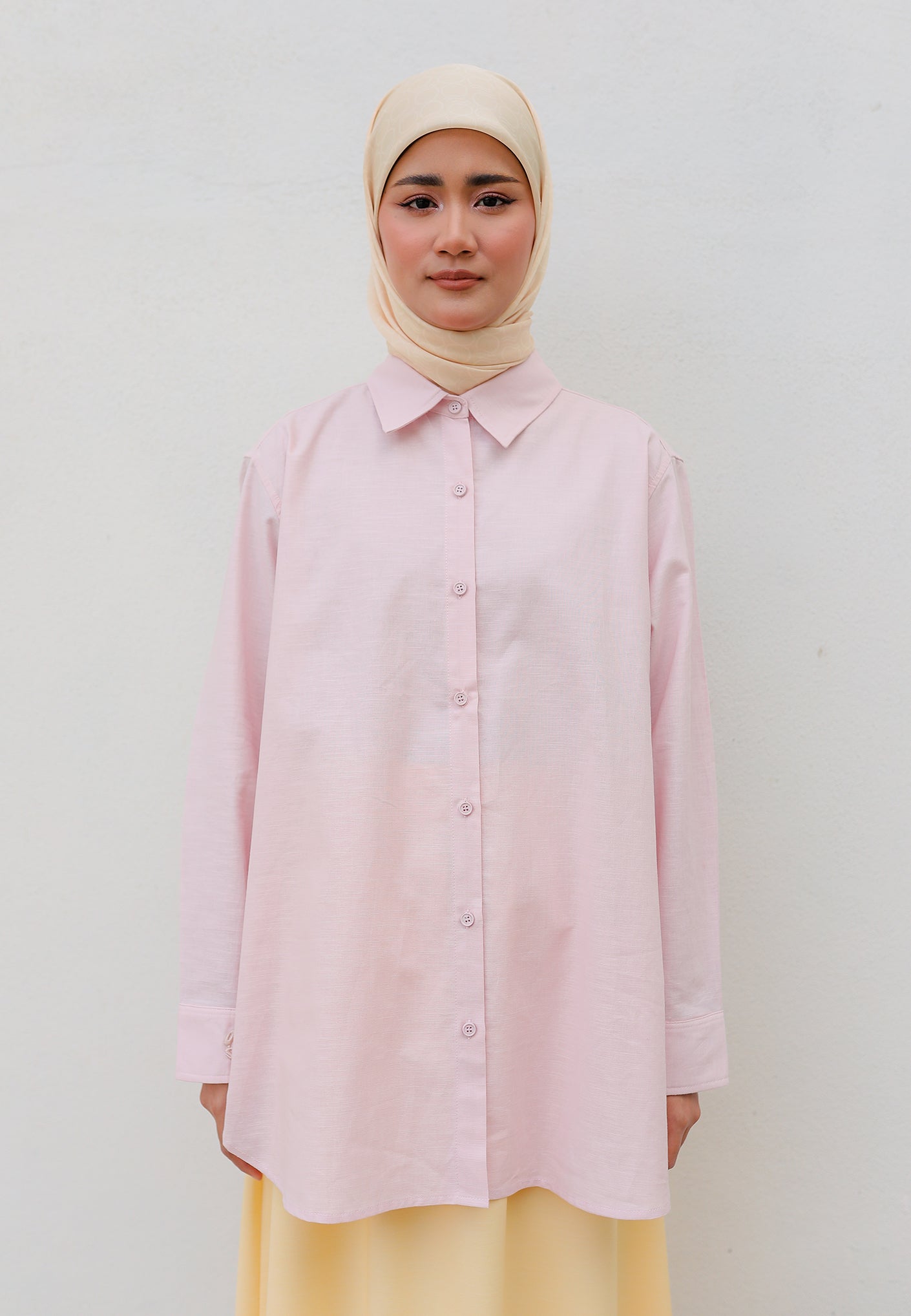 Erum Linen Top (Baby Pink)