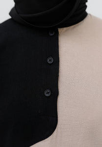 Zeera Patches Top (Black Nude)