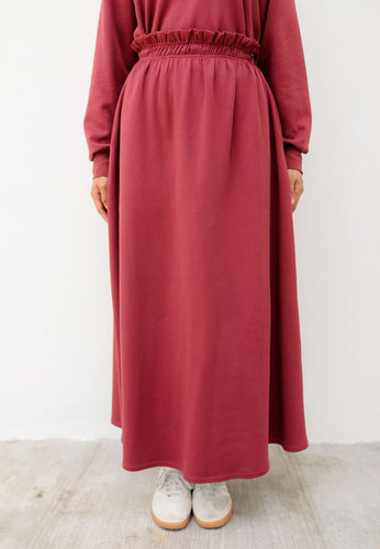 Zoe Flare Skirt (Maroon)