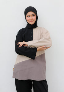 Zeera Patches Top (Black Nude)