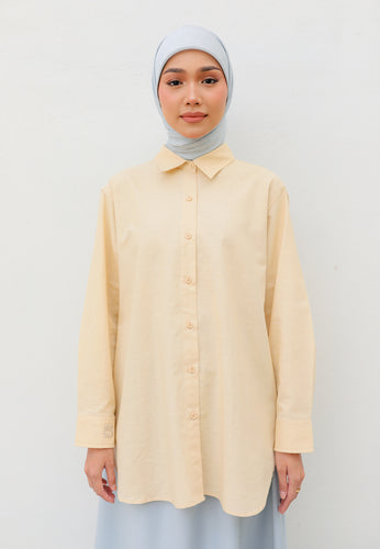 Erum Linen Top (Butter Yellow)
