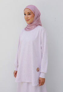 Zoe Curved T-Shirt (Melange Pink)