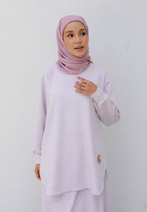 Zoe Curved T-Shirt (Melange Pink)