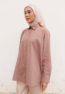 Aufaa Printed Top (Checkered Brown)