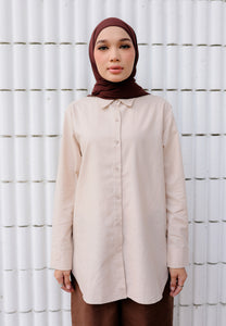 Erum Linen Top (Nude Brown)