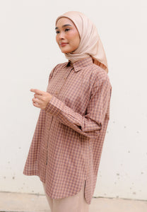 Aufaa Printed Top (Checkered Brown)