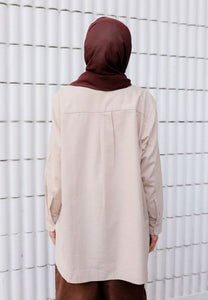 Erum Linen Top (Nude Brown)