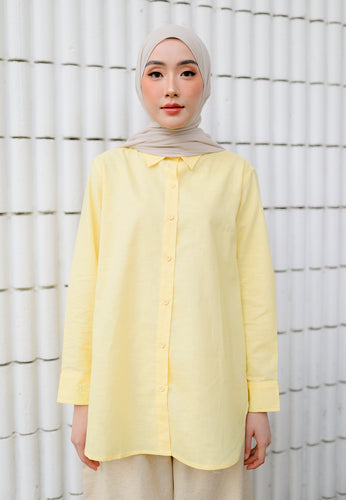Erum Linen Top (Soft Yellow)