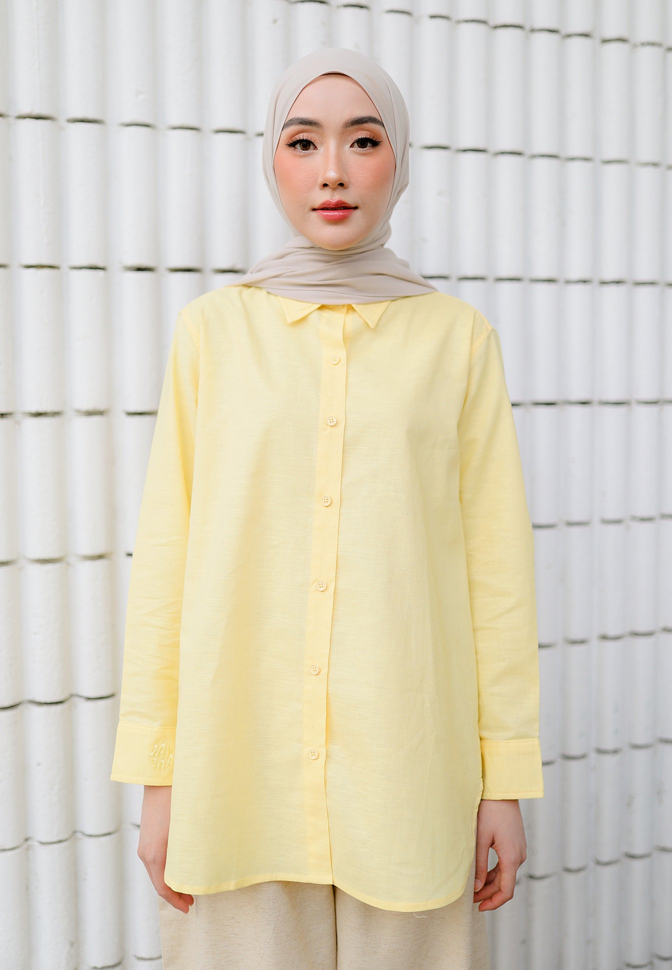 Erum Linen Top (Soft Yellow)