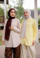 Load image into Gallery viewer, Erum Linen Top (Soft Yellow)
