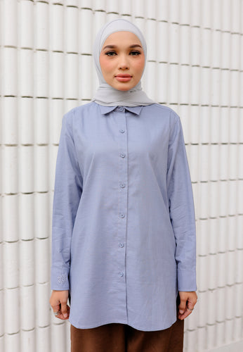 Erum Linen Top (Sky Blue)