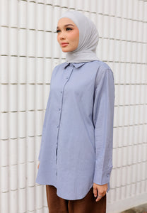 Erum Linen Top (Sky Blue)