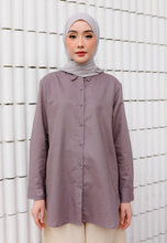 Load image into Gallery viewer, Erum Linen Top (Dusty Purple)