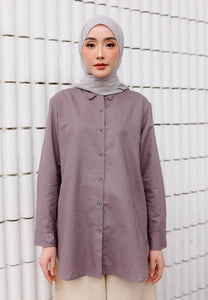 Erum Linen Top (Dusty Purple)