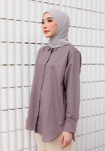 Load image into Gallery viewer, Erum Linen Top (Dusty Purple)