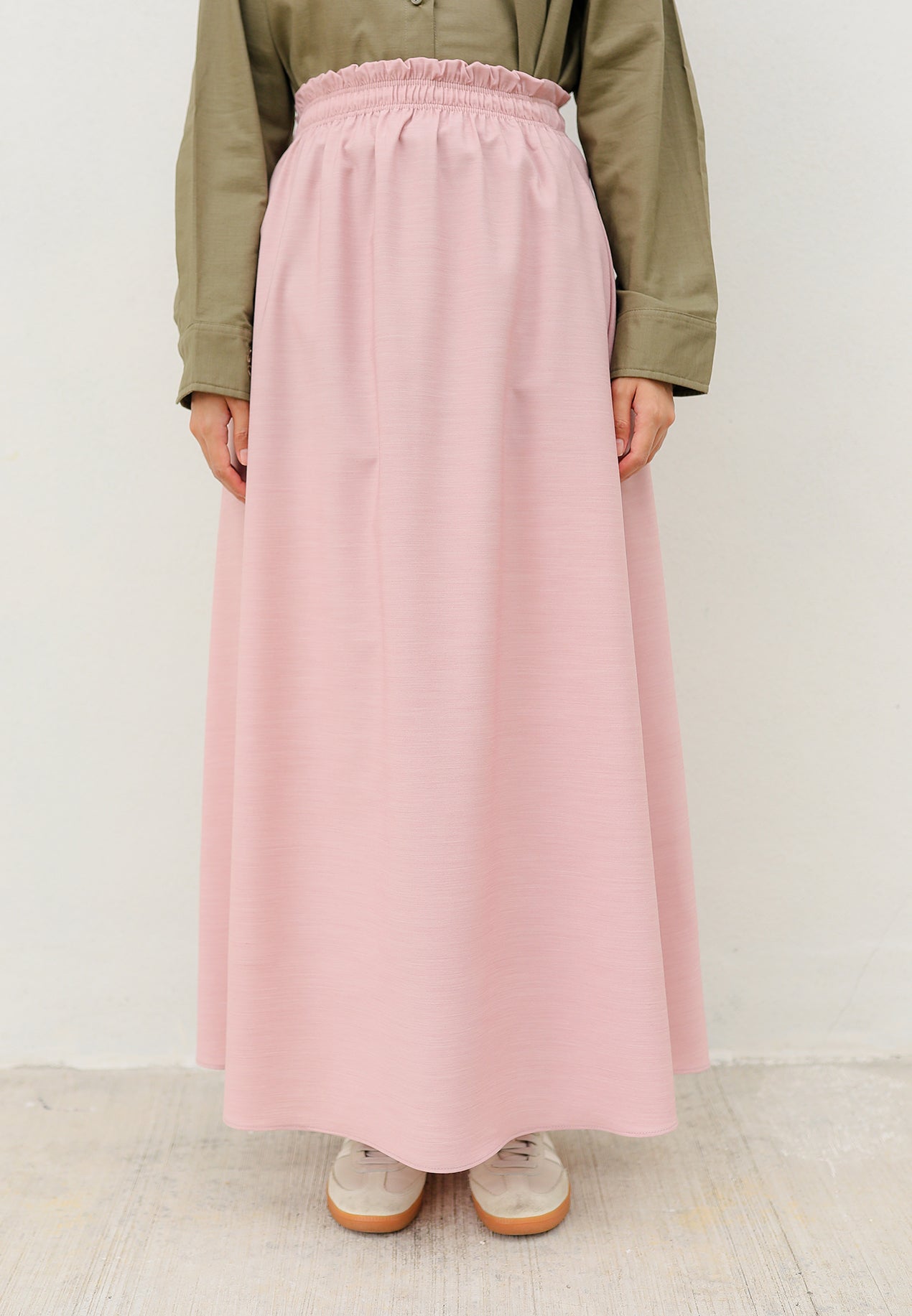 Armel Cotton Skirt (Pastel Pink)