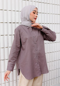 Erum Linen Top (Dusty Purple)