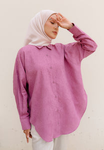 Leena Curved Top (Dusty Purple)