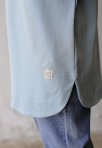 Zoe Curved T-Shirt (Soft Blue)
