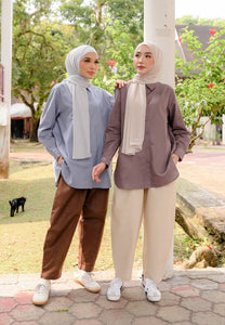 Erum Linen Top (Dusty Purple)