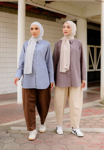 Erum Linen Top (Sky Blue)