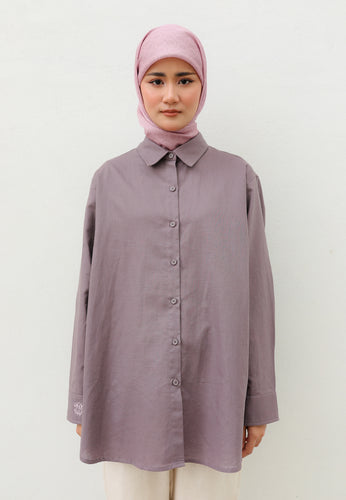 Erum Linen Top (Dusty Purple)