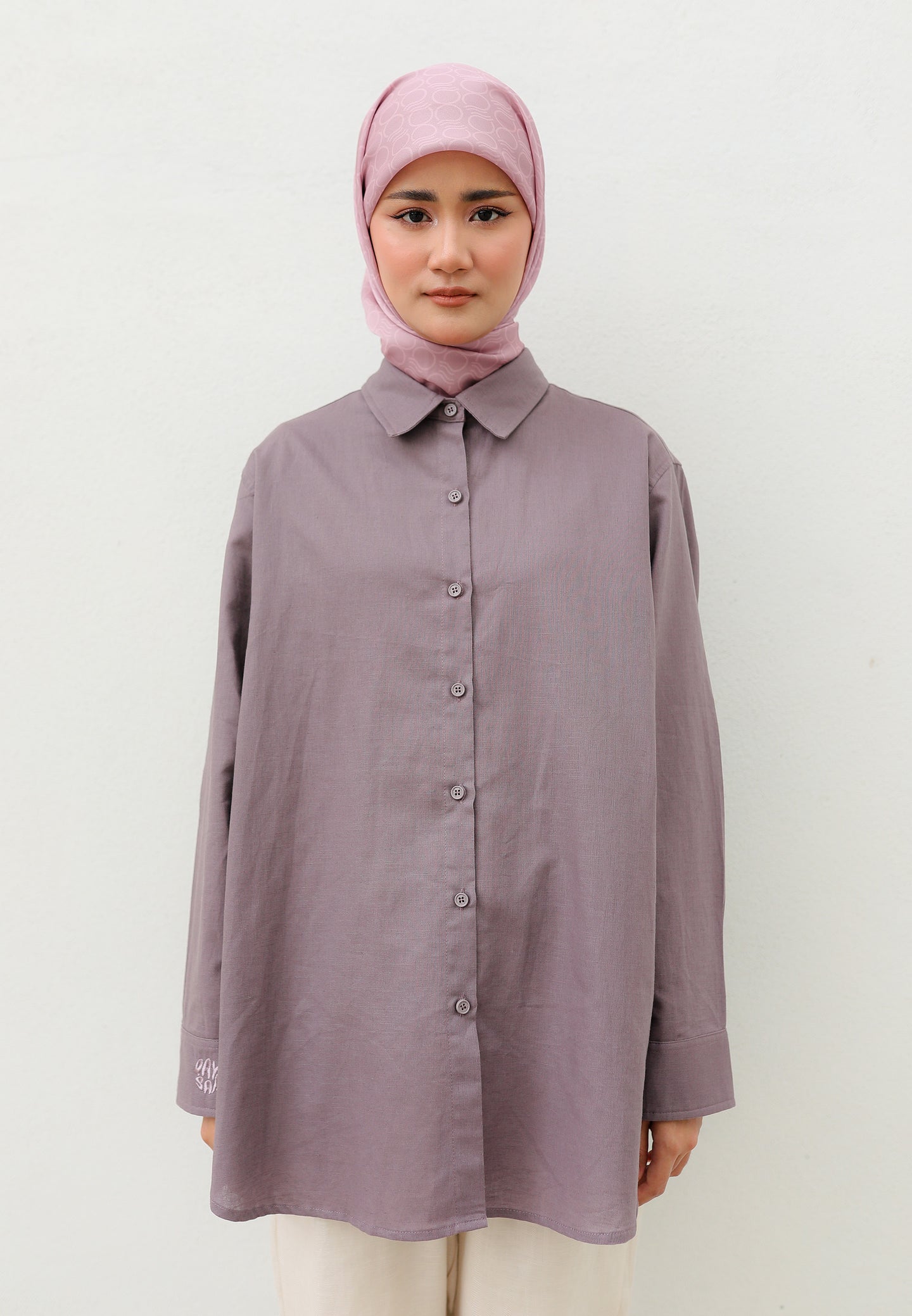 Erum Linen Top (Dusty Purple)