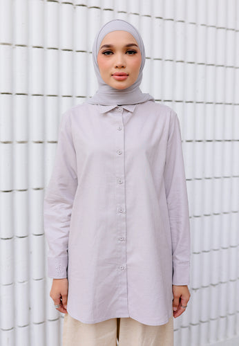 Erum Linen Top (Soft Grey)