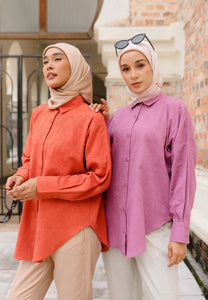 Leena Curved Top (Dusty Purple)