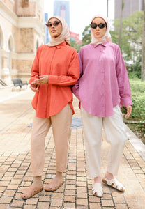 Leena Curved Top (Brick Orange)