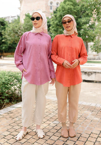 Leena Curved Top (Dusty Purple)