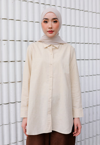 Erum Linen Top (Linen Cream)