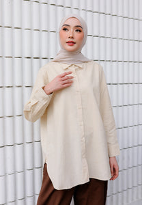 Erum Linen Top (Linen Cream)