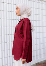 Load image into Gallery viewer, Erum Linen Top (Maroon)