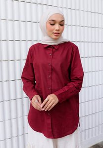 Erum Linen Top (Maroon)
