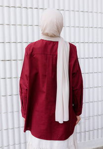 Erum Linen Top (Maroon)