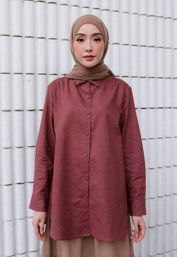 Erum Linen Top (Redwood)