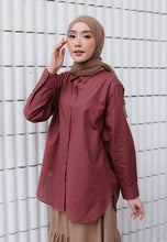 Load image into Gallery viewer, Erum Linen Top (Redwood)