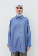Load image into Gallery viewer, Erum Linen Top (Denim Blue)